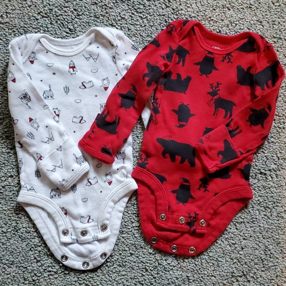 Two long sleeve onesies